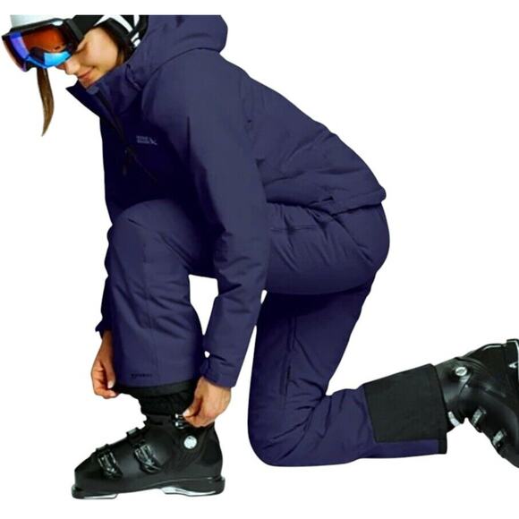 Eddie Bauer Ski Bibs Insulated Womens Large Navy Blue Waterproof Powder Search - Picture 14 of 15